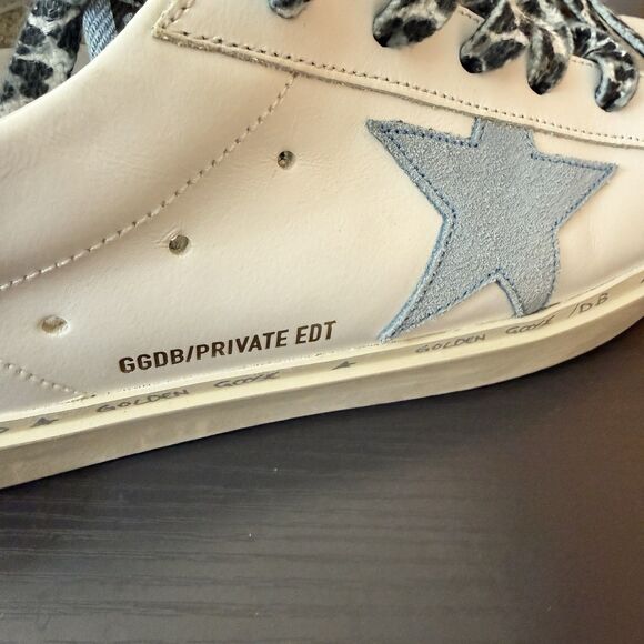 AUTHENTIC Golden Goose Sneakers Sz 39 Hi-Star Classic With List White Light Blue - Picture 9 of 13